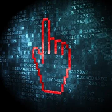 Social network concept: Mouse Cursor on digital background Stock Illustration