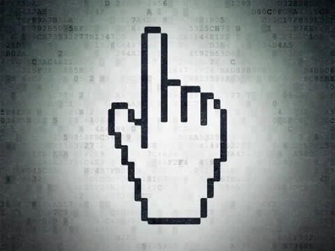Social network concept: Mouse Cursor on Digital Paper background Ilustração Stock