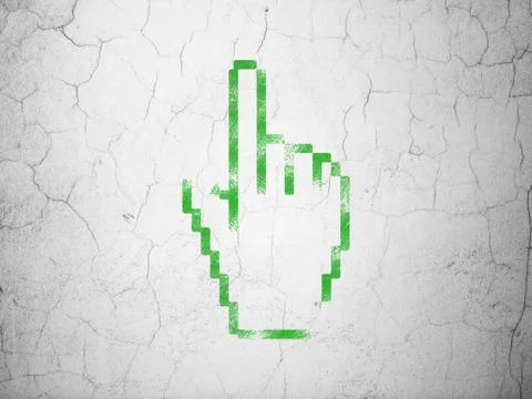 Social network concept: Mouse Cursor on wall background Ilustração Stock