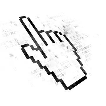 Social network concept: Mouse Cursor on Digital background Ilustração Stock