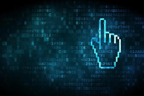 Social network concept: Mouse Cursor on digital background Stock Illustration