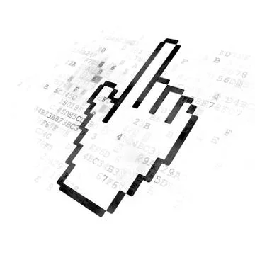 Social network concept: Mouse Cursor on Digital background Ilustração Stock