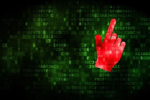 Social network concept: Mouse Cursor on digital background Stock Illustration