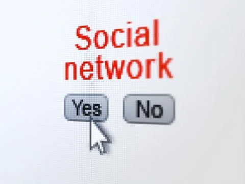Social network concept: Social Network on digital computer scree Stock Illustration
