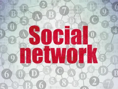 Social network concept: Social Network on Digital Data Paper background Illustrazione stock