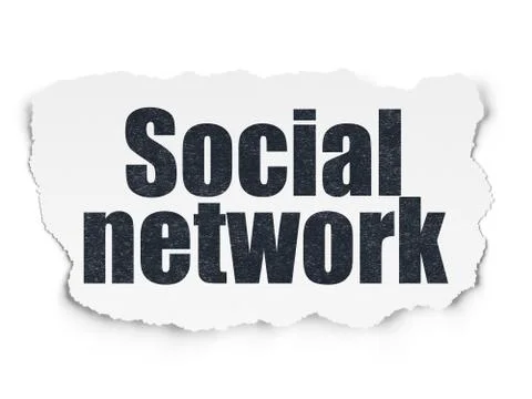 Social network concept: Social Network on Torn Paper background Illustrazione stock