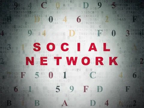 Social network concept: Social Network on Digital Data Paper background Stock Illustration