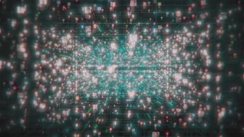 Social network concept with a stream of unrecognizable people portraits in the Illustrazione stock