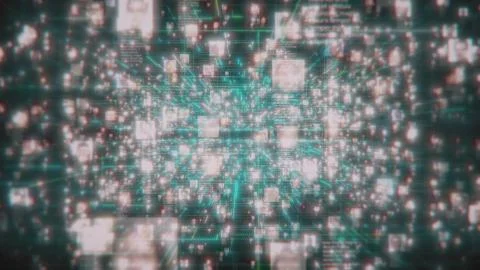 Social network concept with a stream of unrecognizable people portraits in the Illustrazione stock