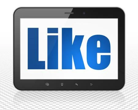Social network concept: Tablet Pc Computer with Like on display Stock Illustration