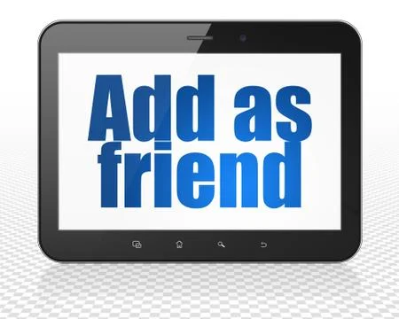 Social network concept: Tablet Pc Computer with Add as Friend on display Stock Illustration