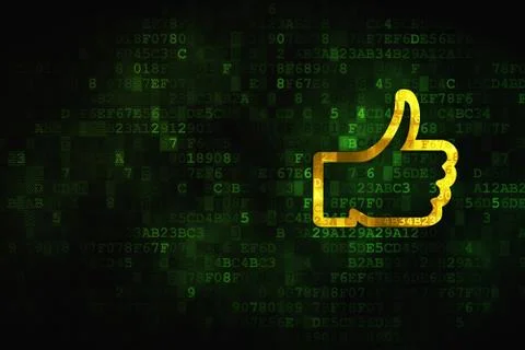 Social network concept: Thumb Up on digital background Stock Illustration