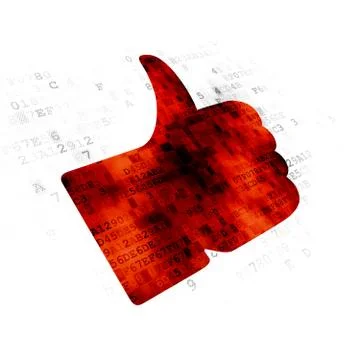 Social network concept: Thumb Up on Digital background イラスト素材