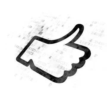 Social network concept: Thumb Up on Digital background Stock Illustration
