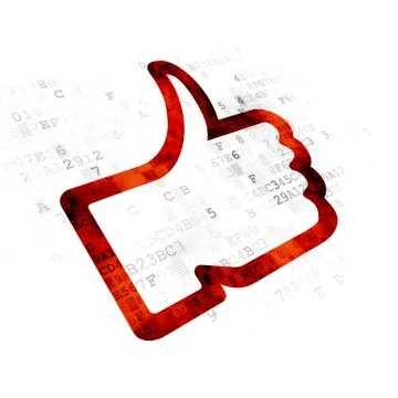 Social network concept: Thumb Up on Digital background Stockillustratie