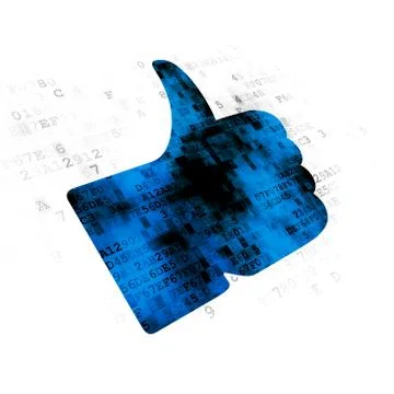 Social network concept: Thumb Up on Digital background イラスト素材