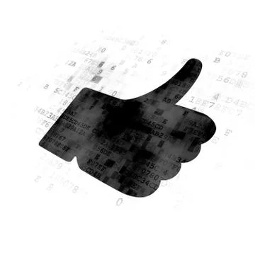 Social network concept: Thumb Up on Digital background イラスト素材