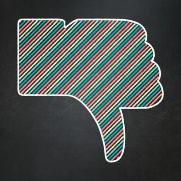 Social network concept: Thumb Down on chalkboard background Illustrazione stock