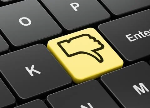 Social network concept: Thumb Down on computer keyboard background Stock Illustration