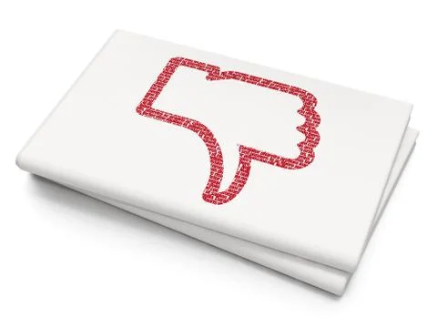 Social network concept: Thumb Down on Blank Newspaper background Illustrazione stock
