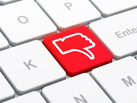 Social network concept: Thumb Down on computer keyboard background Stock Illustration