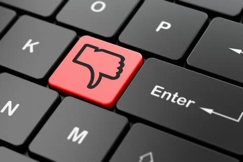 Social network concept: Thumb Down on computer keyboard background Stock Illustration