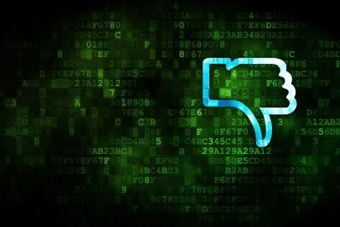 Social network concept: Thumb Down on digital background Stock Illustration