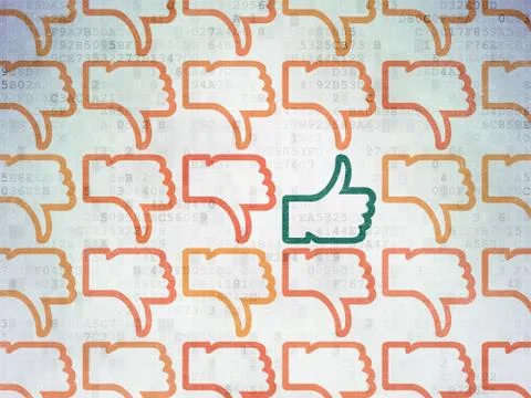 Social network concept: thumb up icon on Digital Paper イラスト素材