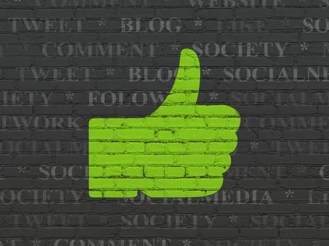 Social network concept: Thumb Up on wall background イラスト素材