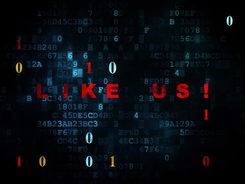 Social network concept: Like us! on Digital background イラスト素材