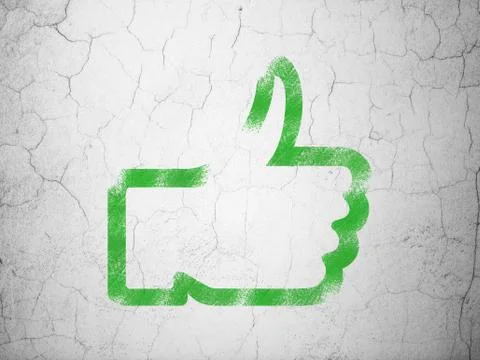 Social network concept: Like on wall background Illustrazione stock