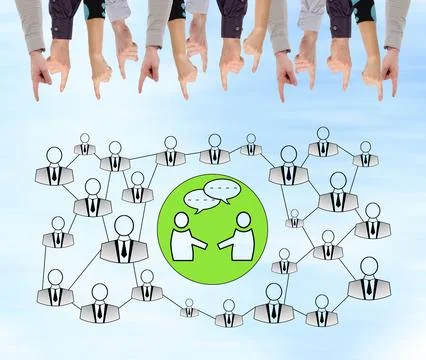 Social network concept on a wall Stock Photos