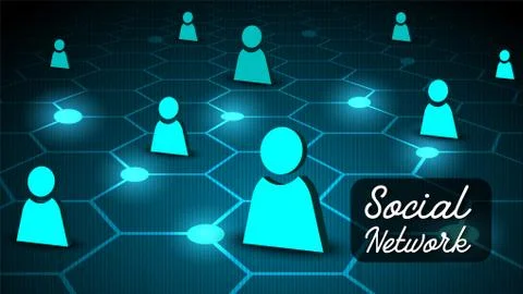 Social network connected Stock Illustration