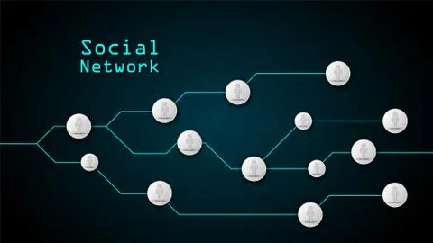 Social network connected Illustrazione stock