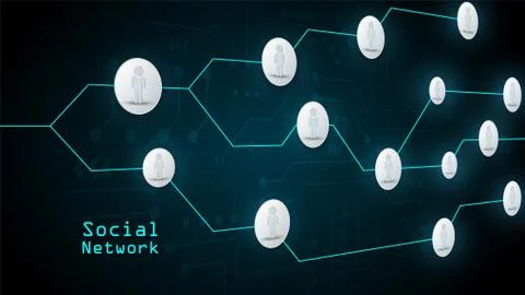 Social network connected Stock Illustration