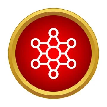 Social network connecting atom molecule elements button イラスト素材