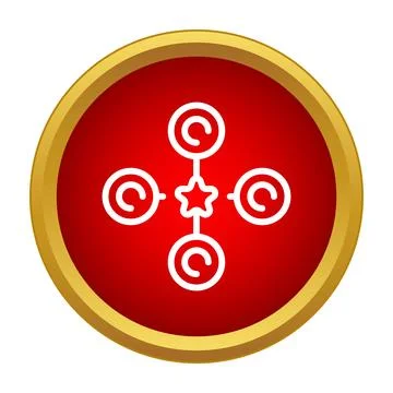 Social network connecting star nodes icon Stock Illustration