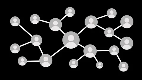 Social Network Connection Animation with Linked People Icons Stock Footage 333080836