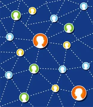 Social network connection diagram. イラスト素材