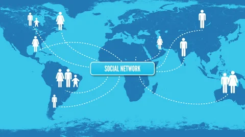 Social Network Connection map Stock Footage 32253475