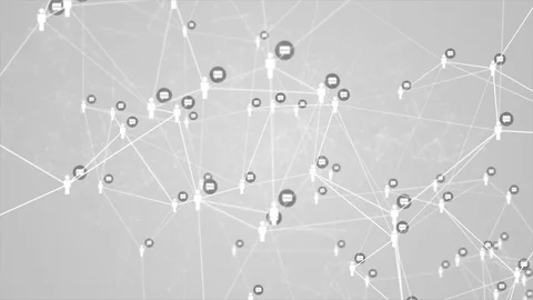 Social network connection molecule structure motion graphic white color Stock Footage 100571936