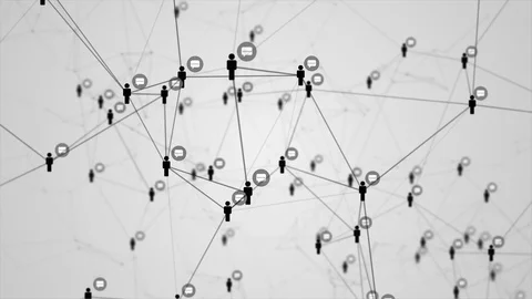 Social network connection molecule structure motion graphic black color Stock Footage 100572046