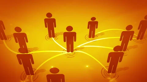 Social network connection orange concept Vídeo Stock 40708649