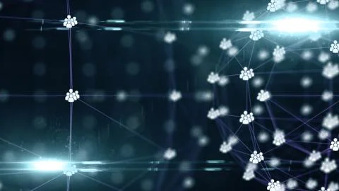 Social network connection through social media platforms personal data security Stock Illustration