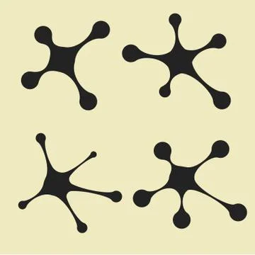 Social network connections. Set of flat icons with circles. Vector illustrati Stock-Illustration
