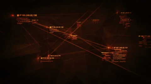 Social network connections. Technology background. Loopable. Orange and cyan. Stock-Footage 57828722