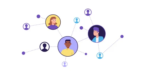 Social network, contacts concept animation. Connected people avatars. networking Stock Footage 188475366