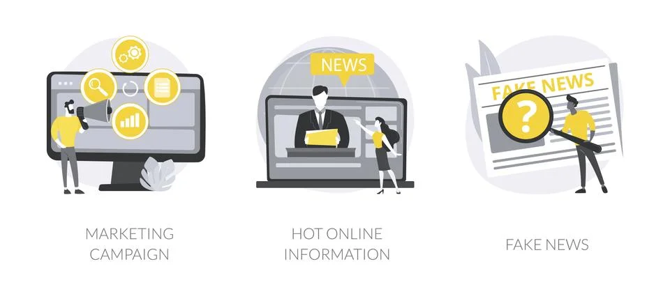 Social network content abstract concept vector illustrations. Stock Illustration
