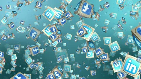Social Network Cubes Loop Stock-Footage 10561575