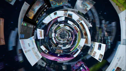 Social Network Cyberspace Visualization Stock Footage 295350643